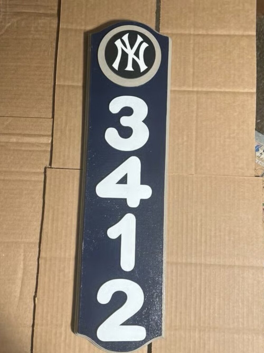 New York Yankees “VERTICAL - 3D” Address Sign for your home (with your address)